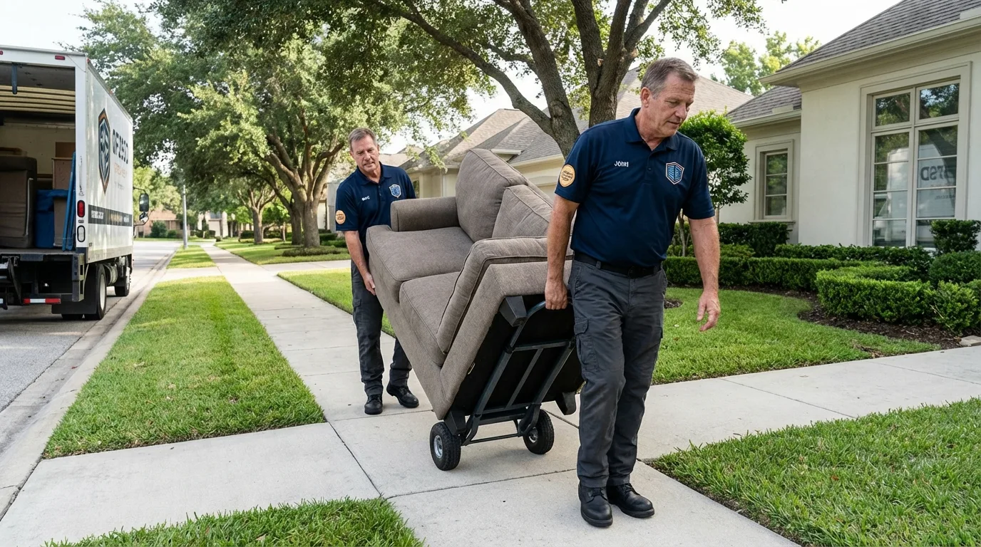 Local residential moving crew loading furniture in Groton, SD
